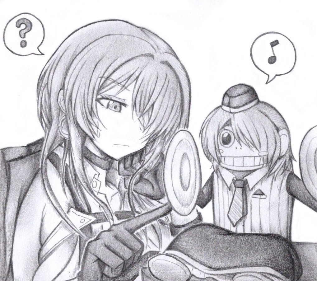 ブリッドとおサルのブリッドの色紙イラスト 原画