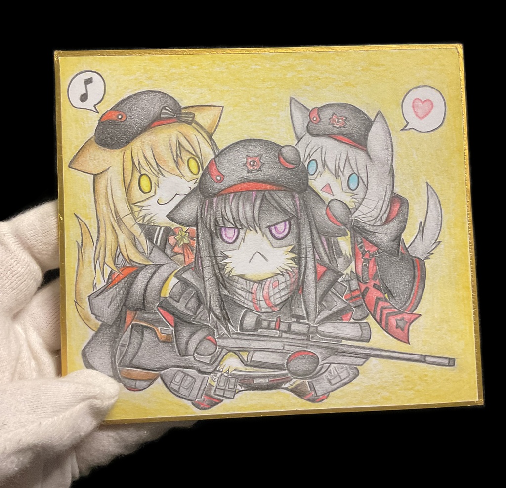 アブソルートにゃんこの色紙イラスト 原画