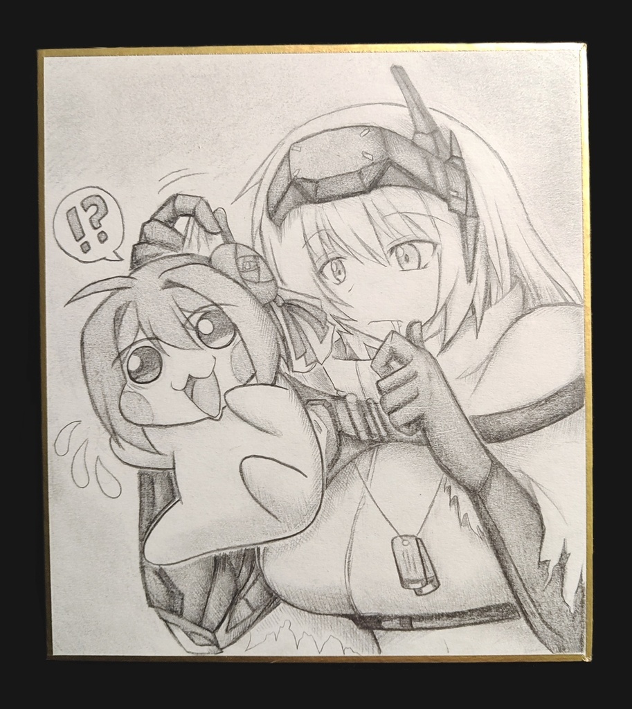 Doroを捕まえたスノーホワイトの色紙イラスト 原画