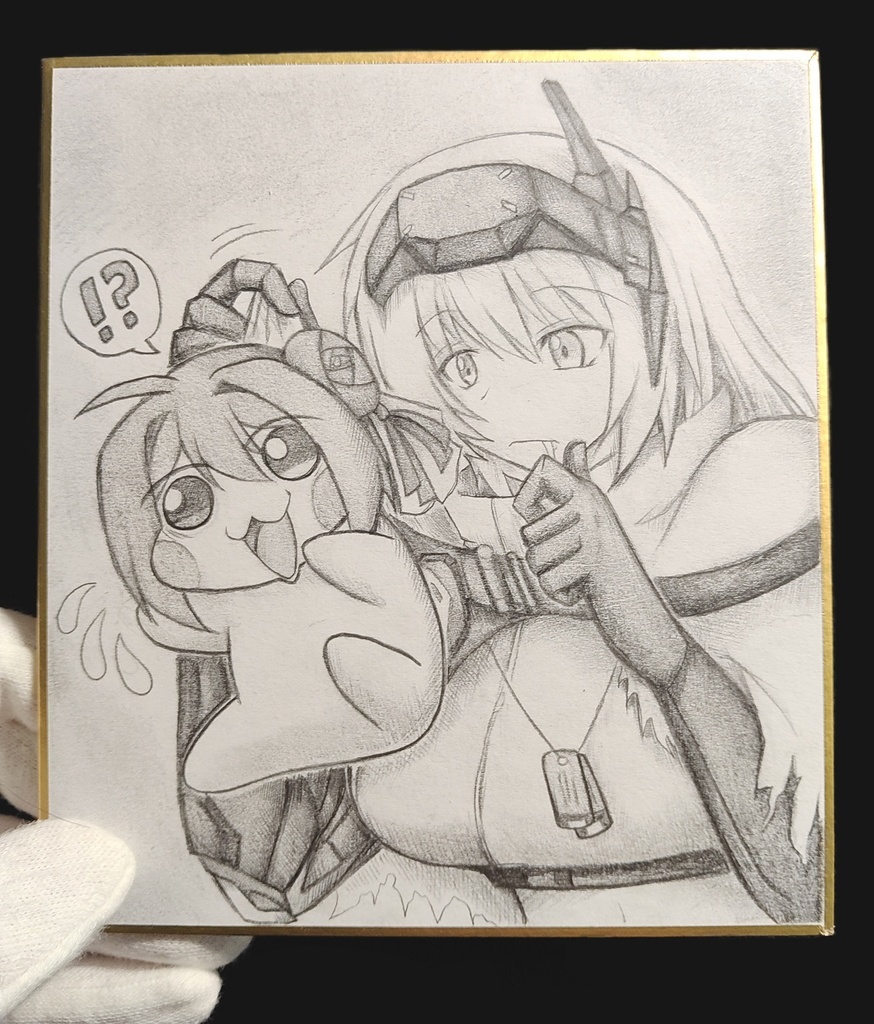 Doroを捕まえたスノーホワイトの色紙イラスト 原画