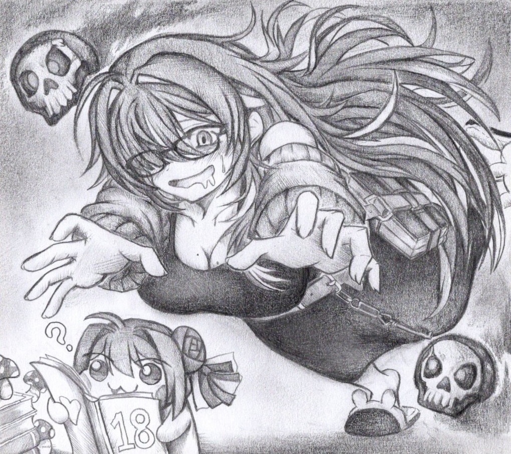 Doroを捕まえようとするレーベルの色紙イラスト 原画