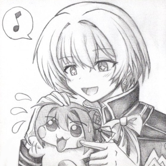 リリスとDoroの色紙イラスト 原画