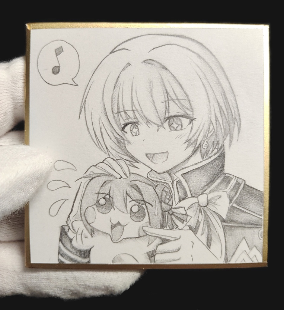 リリスとDoroの色紙イラスト 原画