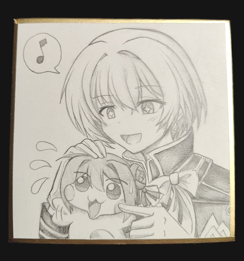 リリスとDoroの色紙イラスト 原画