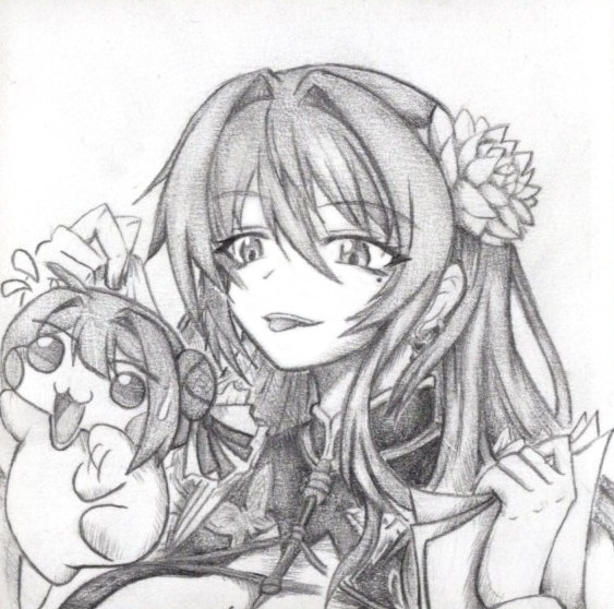 Doroを捕まえたベルベットの色紙イラスト 原画