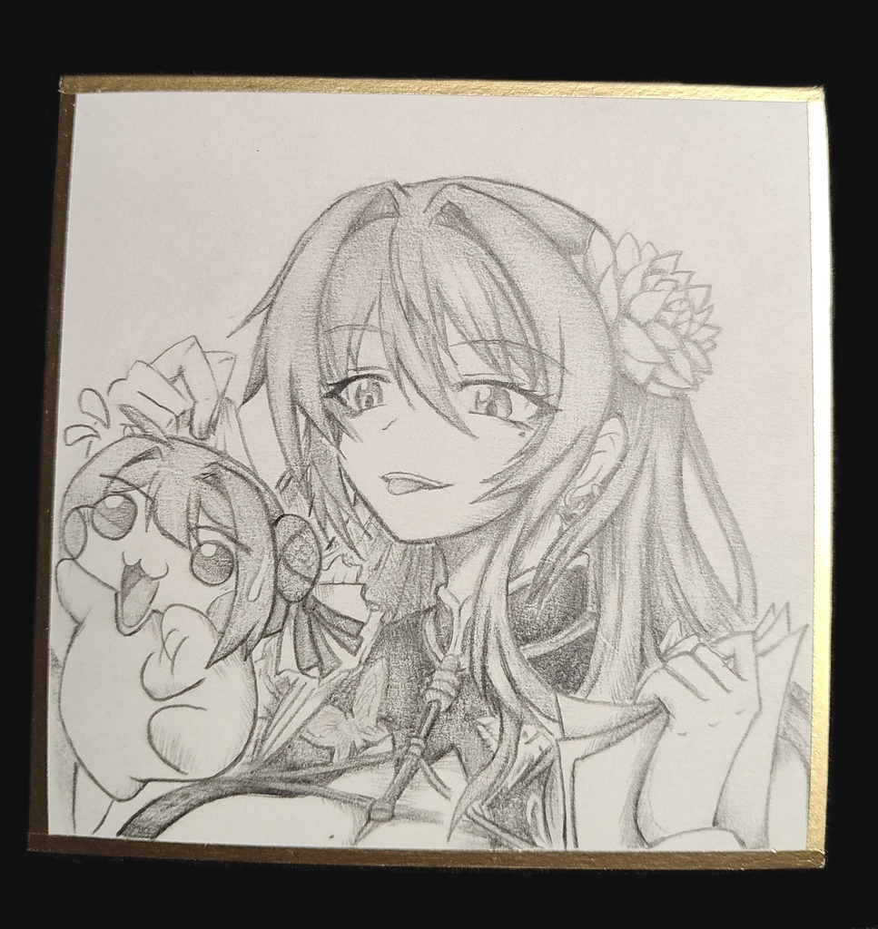 Doroを捕まえたベルベットの色紙イラスト 原画