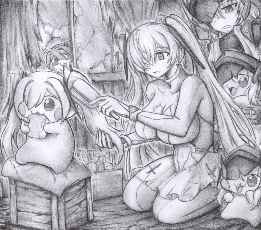 シンDoroラの髪をとくシンデレラの色紙イラスト 原画