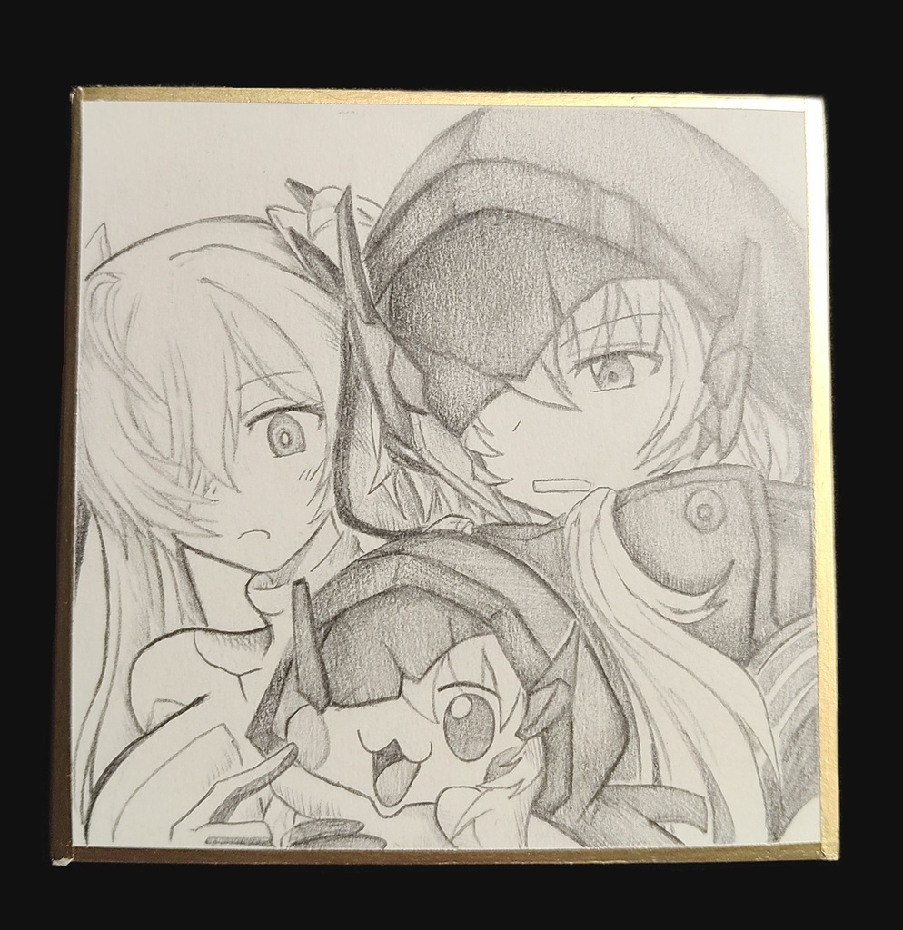 グレイブとグレイブDoroの色紙イラスト 原画