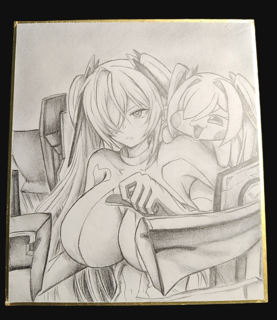 戦闘モードのシンデレラとシンDoroラの色紙イラスト 原画