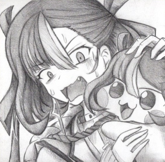 シュエンとシュエDoroの色紙イラスト 原画