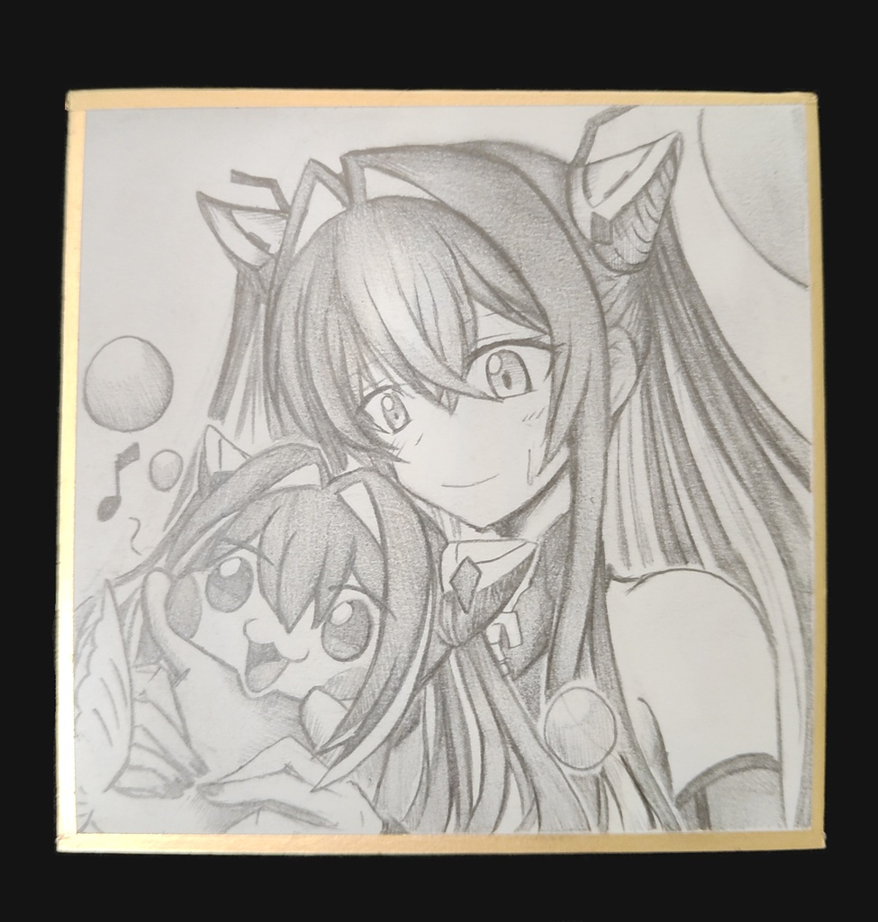 セイレーンとDoroレーンの色紙イラスト 原画