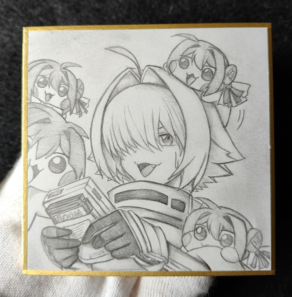 エレグとDoroの色紙イラスト 原画