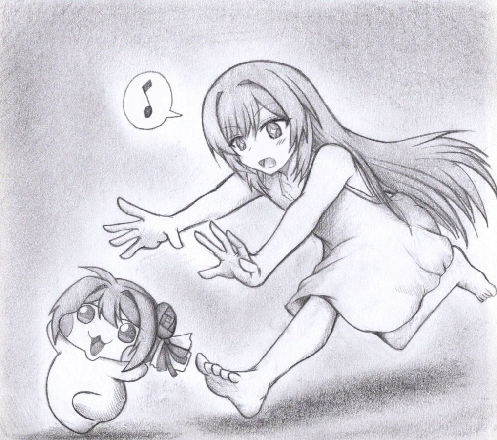 Doroを追いかけるオンリーワンの色紙イラスト 原画