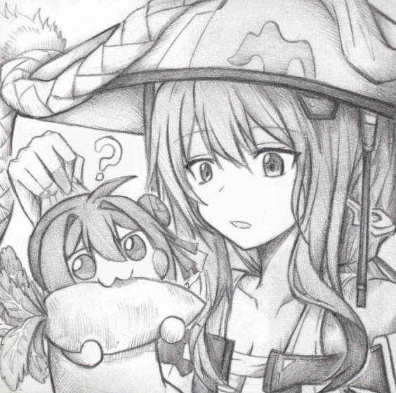 Doroを捕まえた紅蓮の色紙イラスト 原画