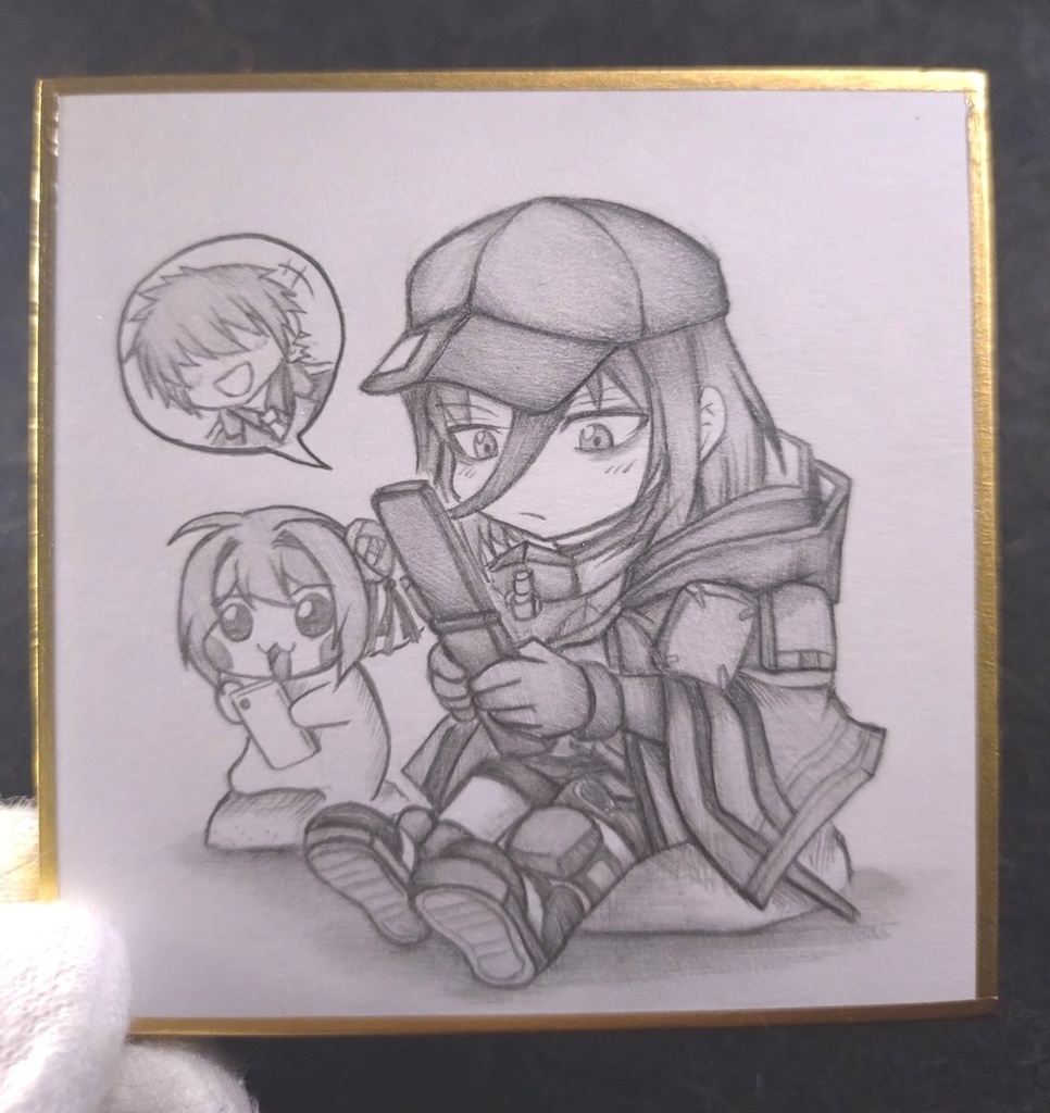 E.H.とDoroの色紙イラスト 原画