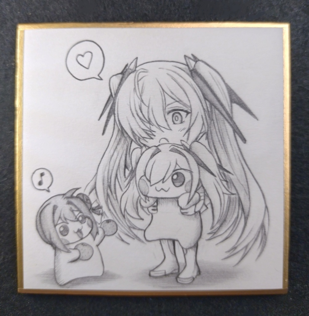 シンデレラ達にオレンジをあげるDoroの色紙イラスト 原画