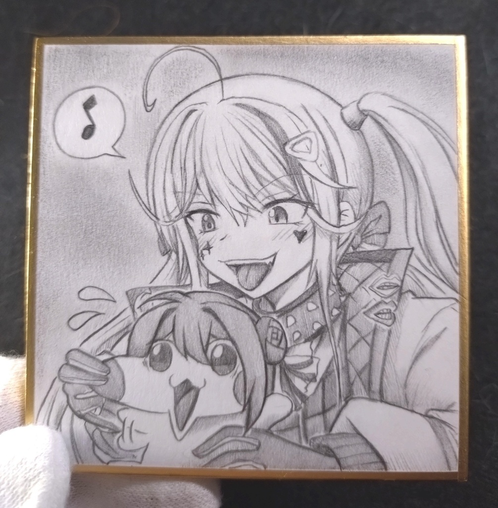 ジャッカルとDoroの色紙イラスト 原画