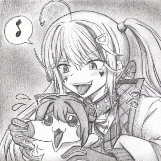 ジャッカルとDoroの色紙イラスト 原画