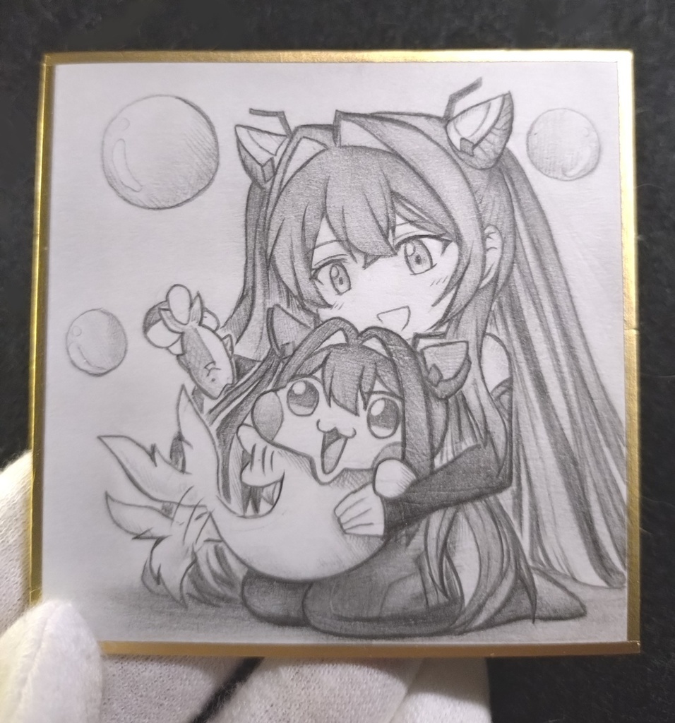 セイレーンとDoroレーンの色紙イラスト 原画