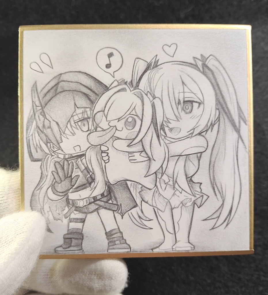 グレイブにシンDoroラを見せるシンデレラの色紙イラスト 原画