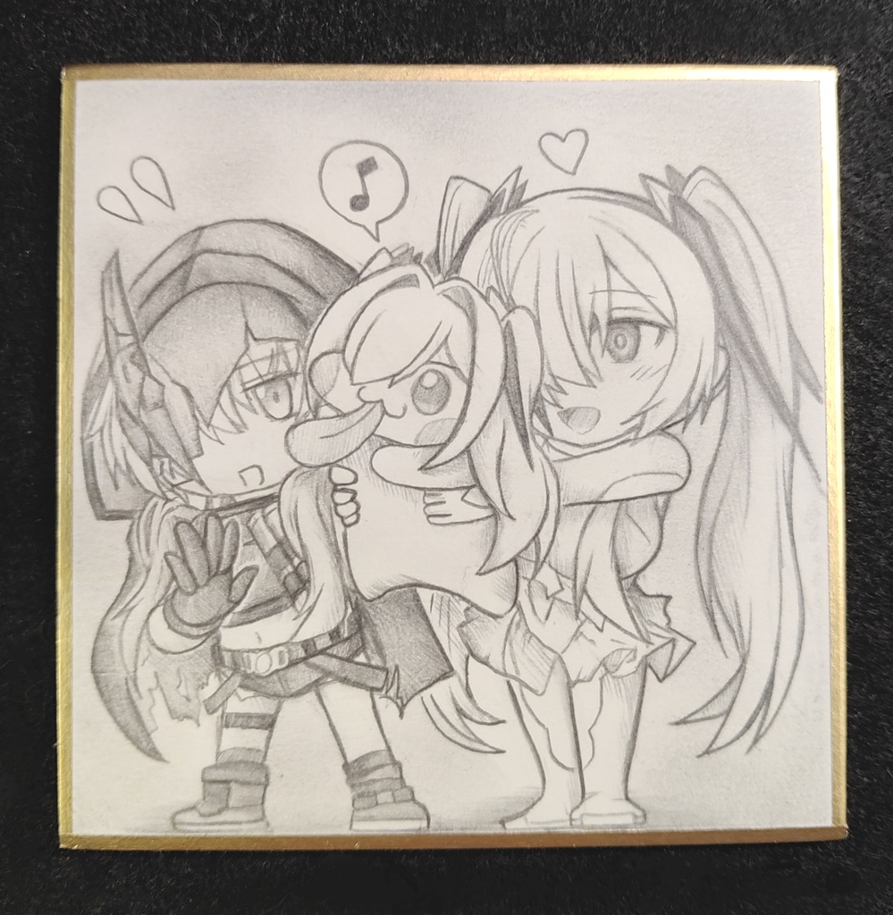 グレイブにシンDoroラを見せるシンデレラの色紙イラスト 原画