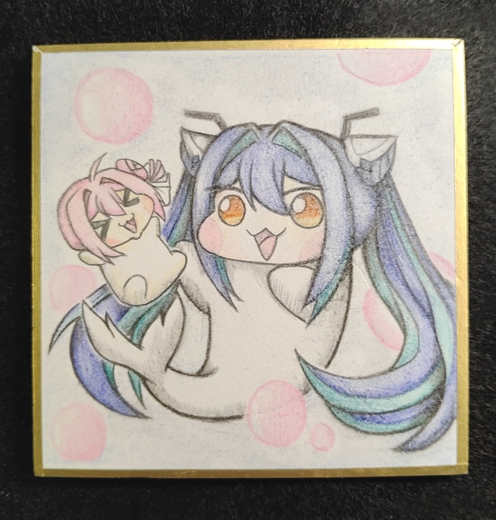 DoroレーンとDoroの色紙イラスト 原画