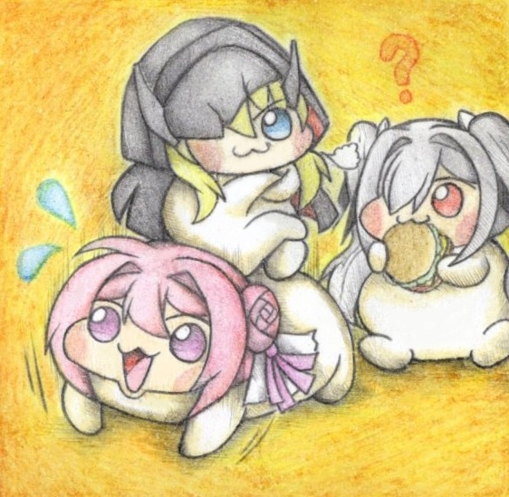 腕立てさせられるDoroの色紙イラスト 原画