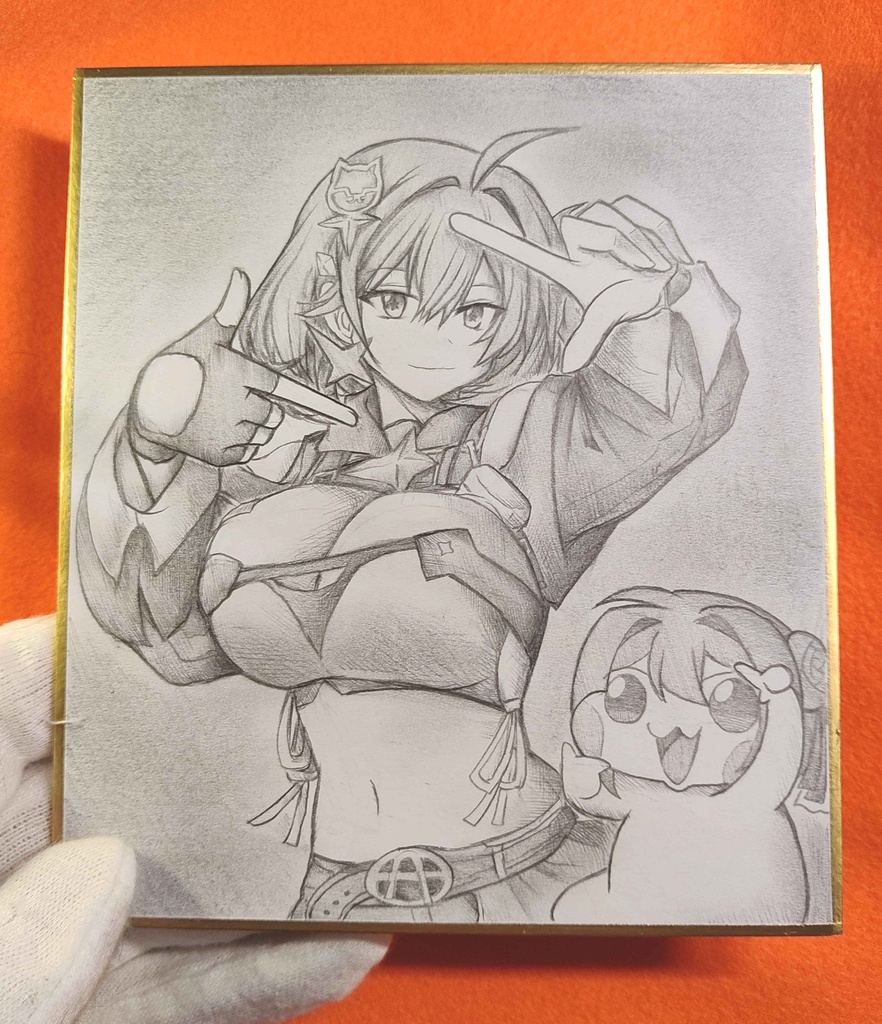 アニスとDoroの色紙イラスト 原画