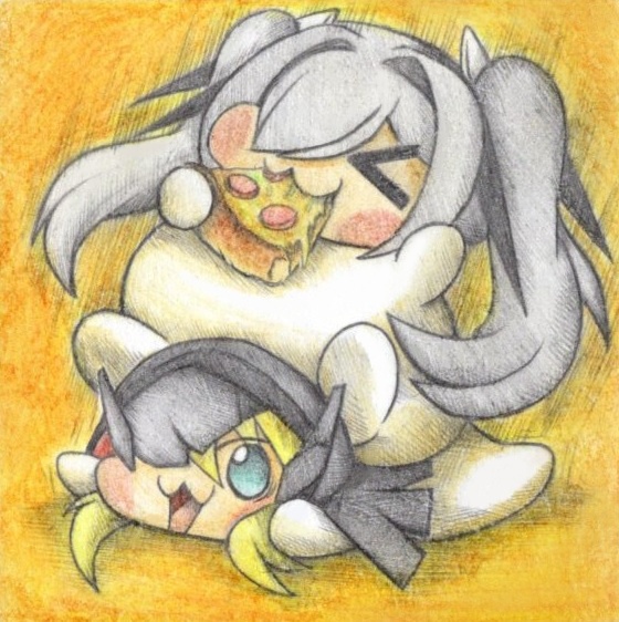 グレDoroにのしかかるシンDoroラの色紙イラスト 原画