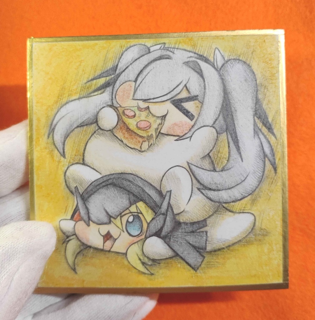 グレDoroにのしかかるシンDoroラの色紙イラスト 原画