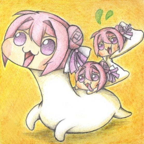 首長Doroの散歩の色紙イラスト 原画