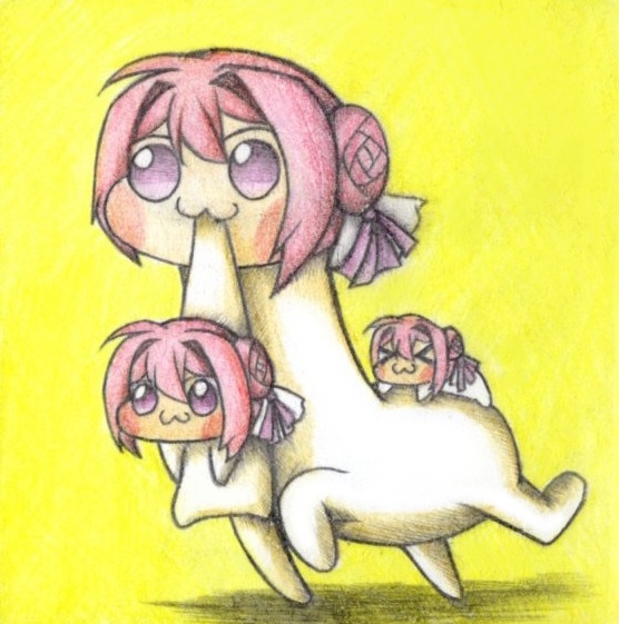 Doroを持っていく首長Doroの色紙イラスト 原画