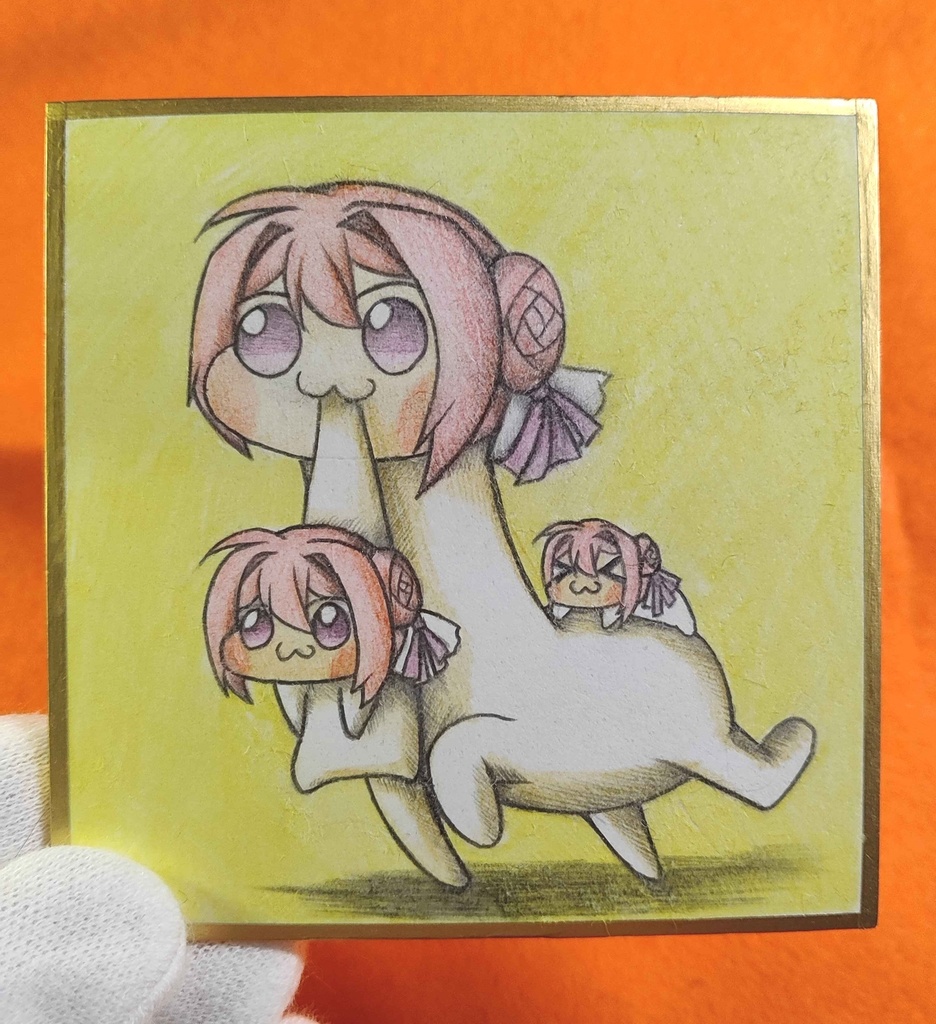 Doroを持っていく首長Doroの色紙イラスト 原画