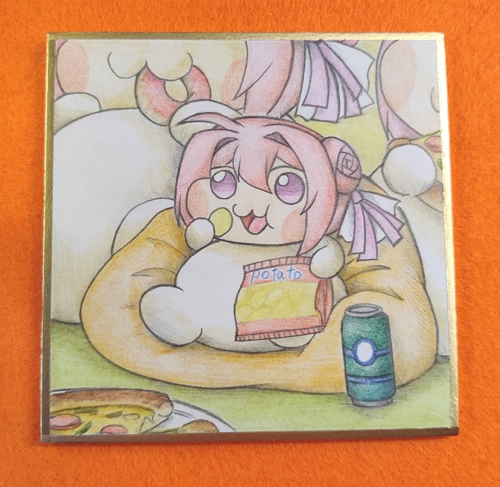 だらけまくってるDoroの色紙イラスト 原画