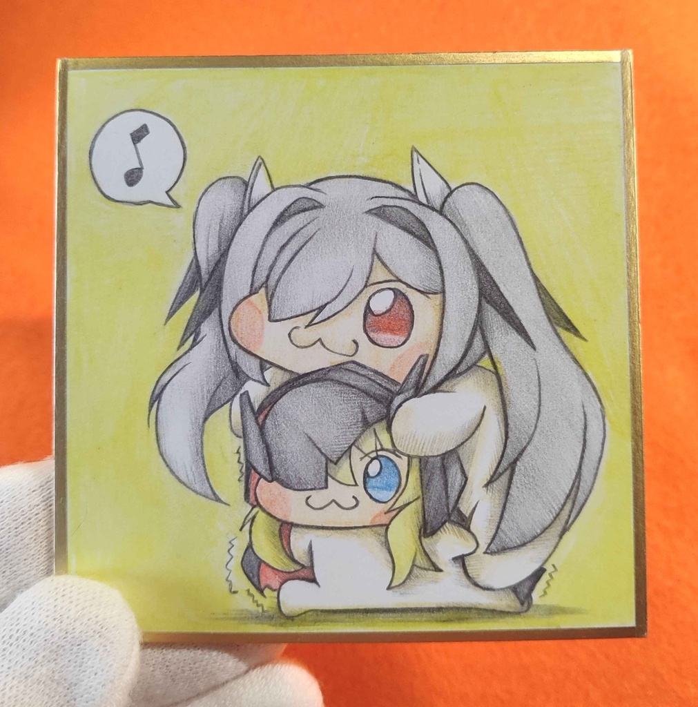 シンDoroラををおんぶするグレDoroの色紙イラスト 原画