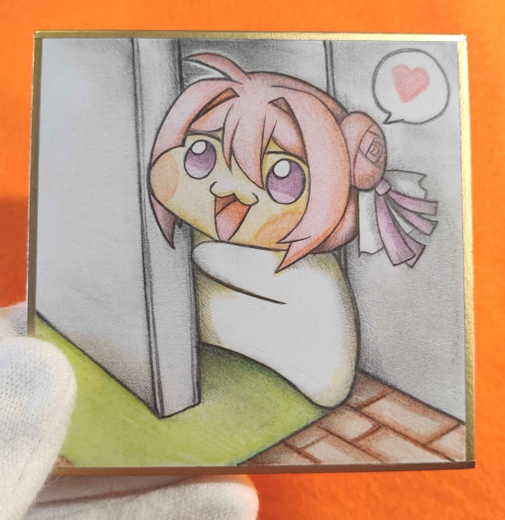 ご主人をお迎えするDoroの色紙イラスト 原画