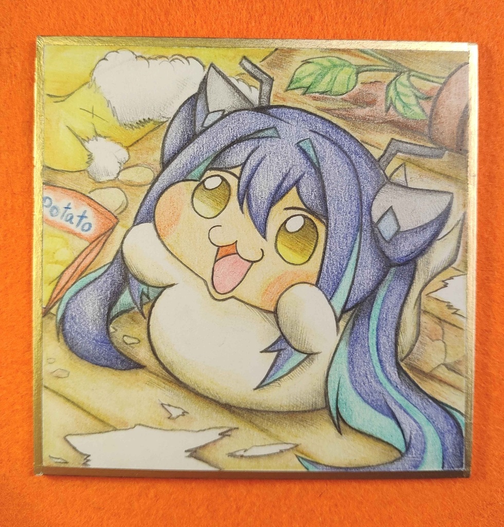 抱っこを要求するDoroレーンの色紙イラスト 原画