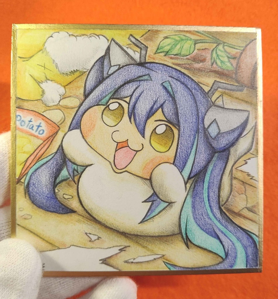 抱っこを要求するDoroレーンの色紙イラスト 原画
