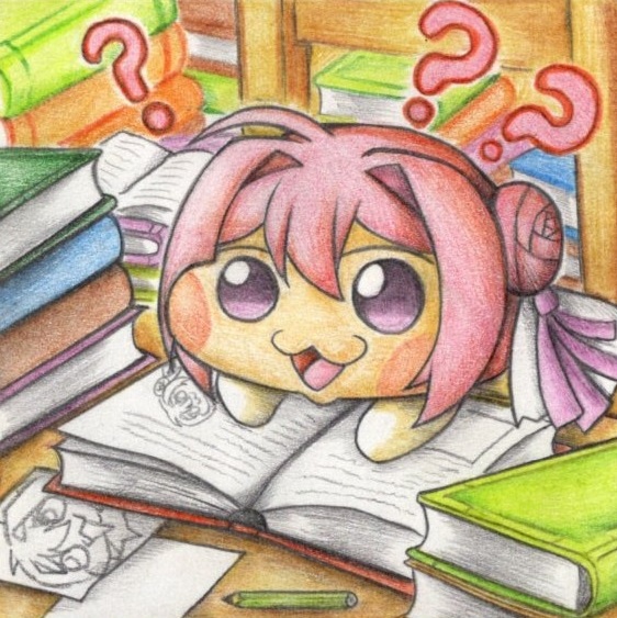 勉強してるDoroの色紙イラスト 原画