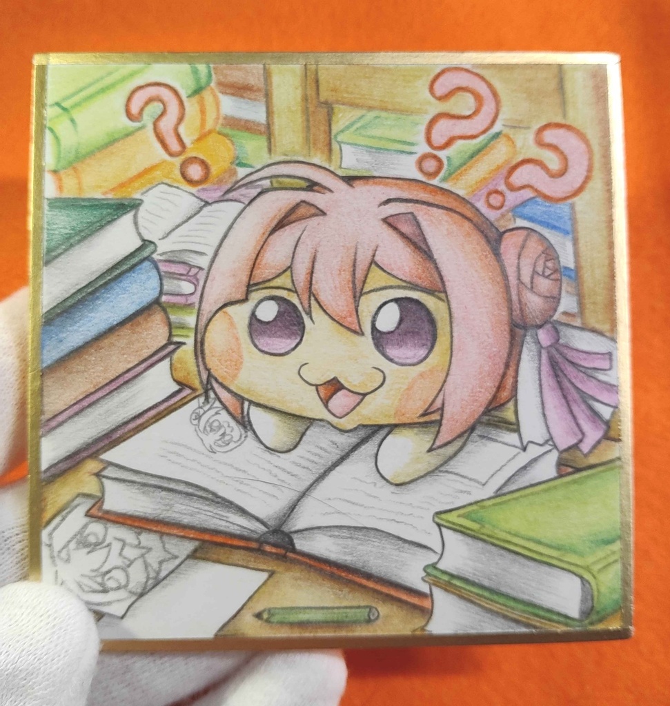 勉強してるDoroの色紙イラスト 原画
