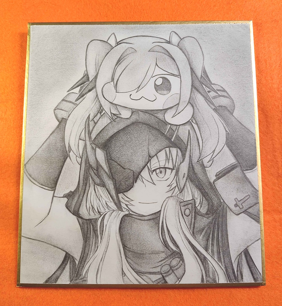 シンDoroラを乗せるグレイブの色紙イラスト 原画
