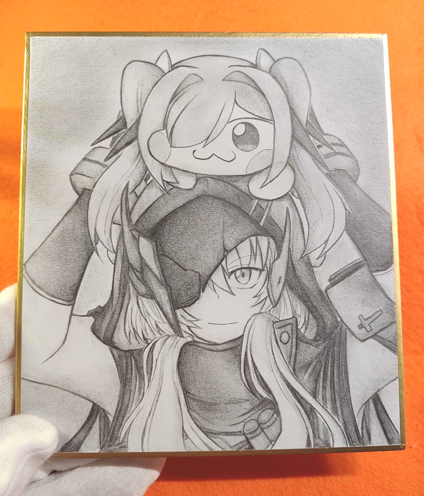シンDoroラを乗せるグレイブの色紙イラスト 原画