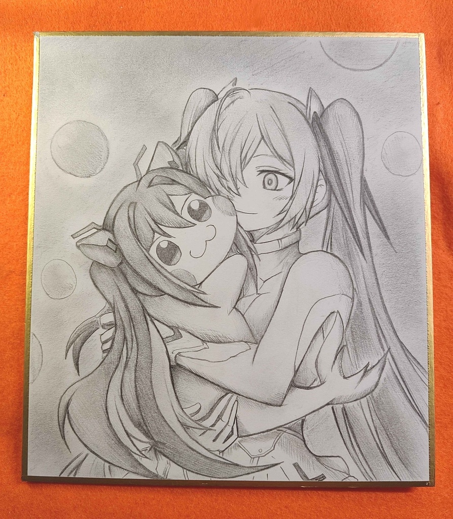 Doroレーンを抱きしめるシンデレラの色紙イラスト 原画