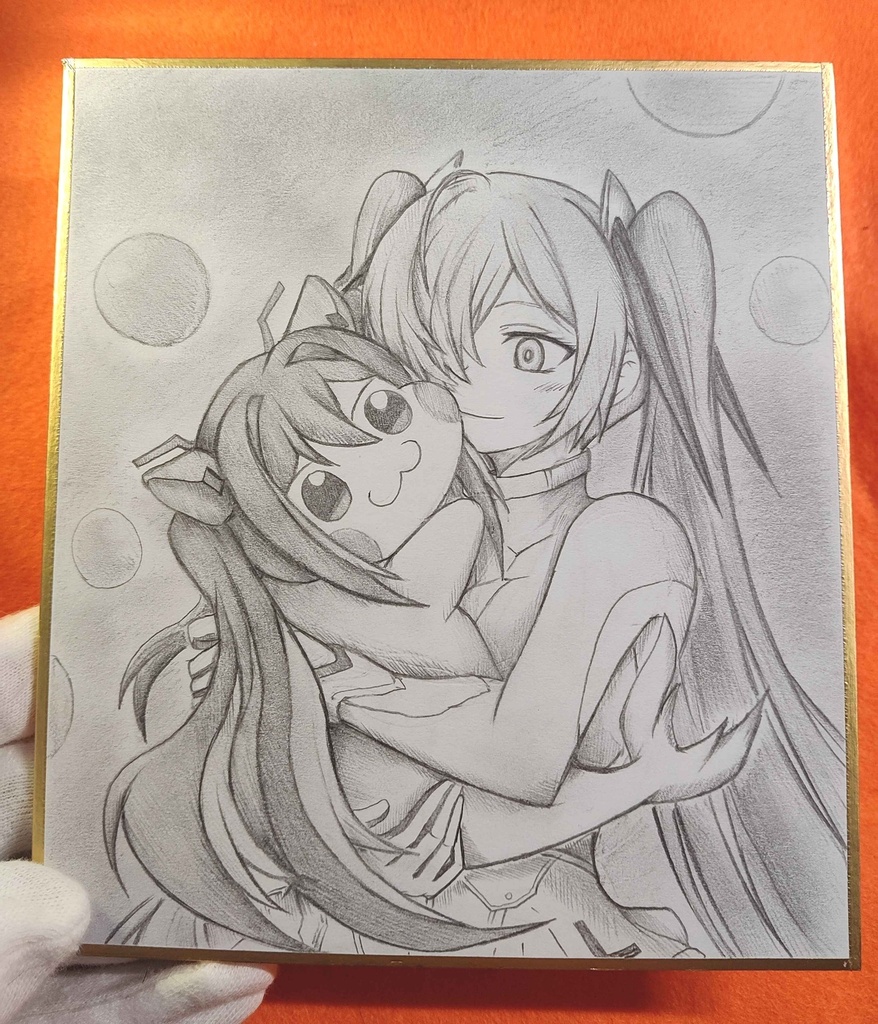 Doroレーンを抱きしめるシンデレラの色紙イラスト 原画