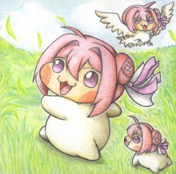 走るDoroの色紙イラスト 原画