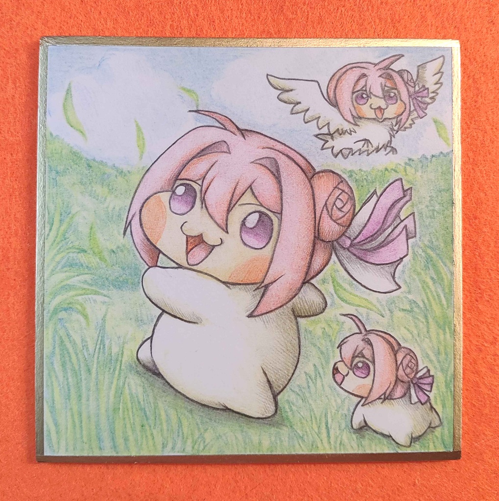 走るDoroの色紙イラスト 原画