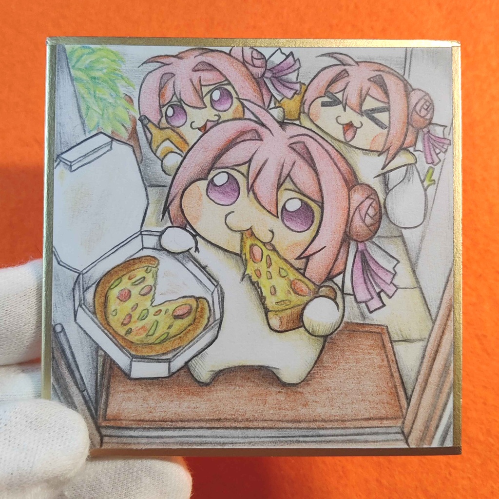 パーティーに誘うDoro達の色紙イラスト 原画