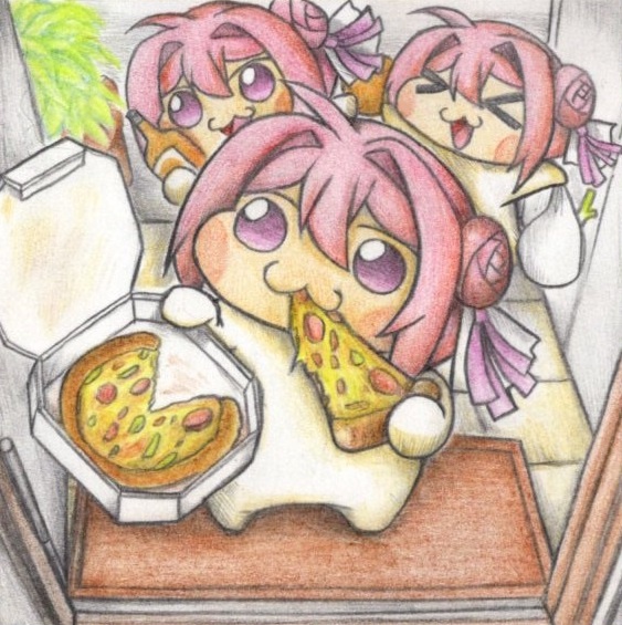 パーティーに誘うDoro達の色紙イラスト 原画
