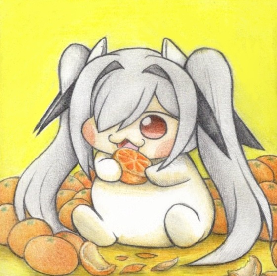 オレンジにハマったシンDoroラの色紙イラスト 原画