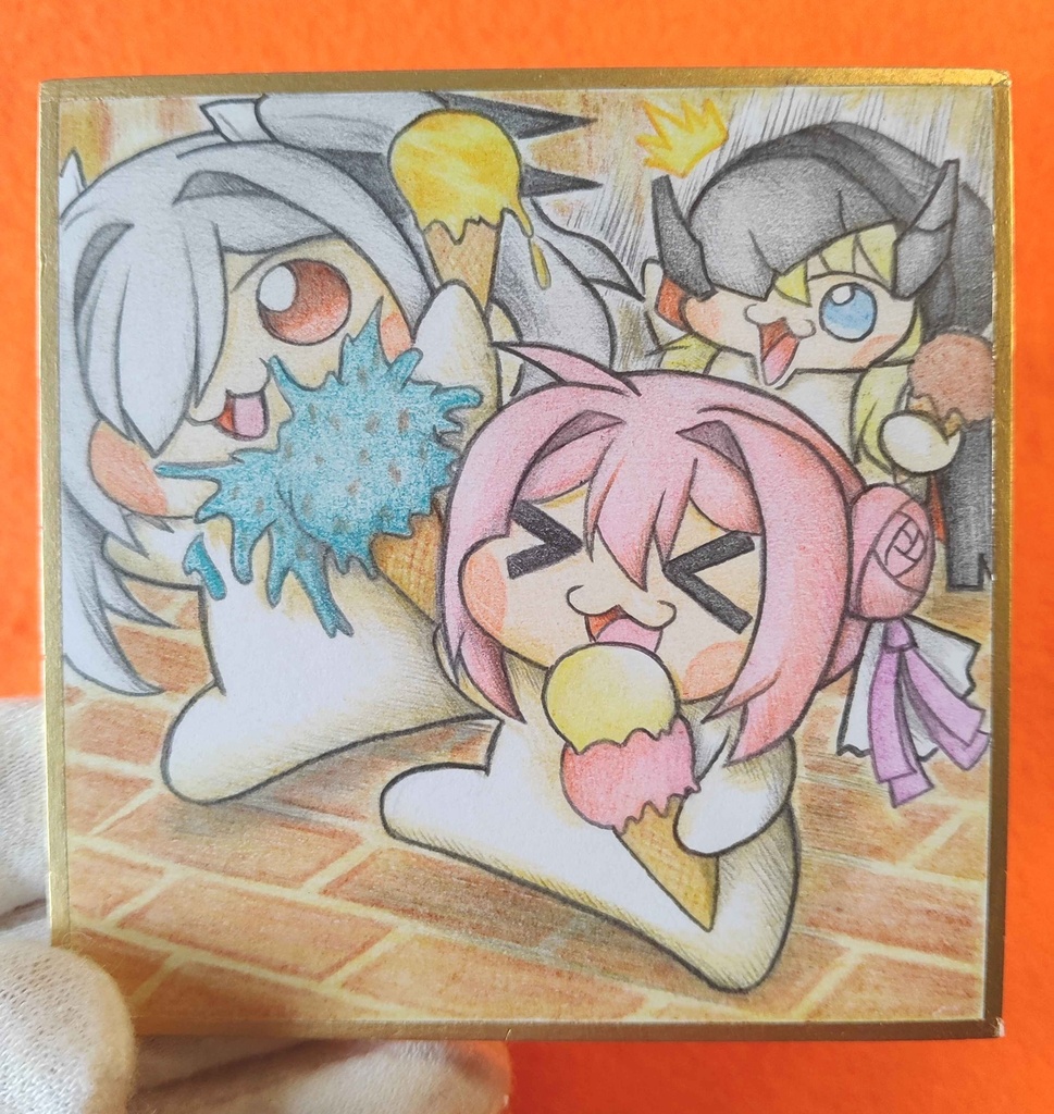 はしゃぐDoroの色紙イラスト 原画